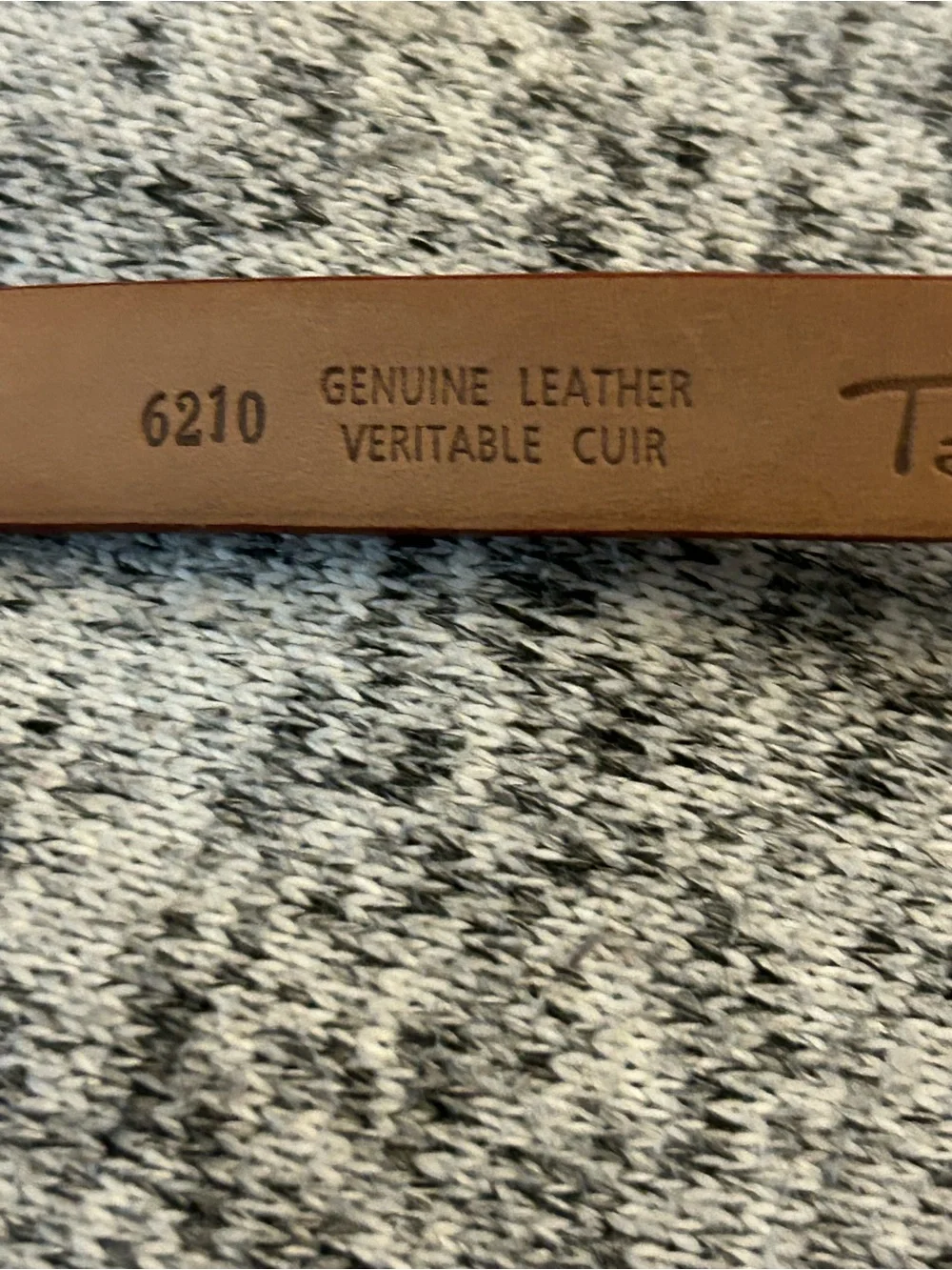 Talbots Leather Belt CA23147 Alligator Print Brown Leather Sz L Gold Tone Buckle